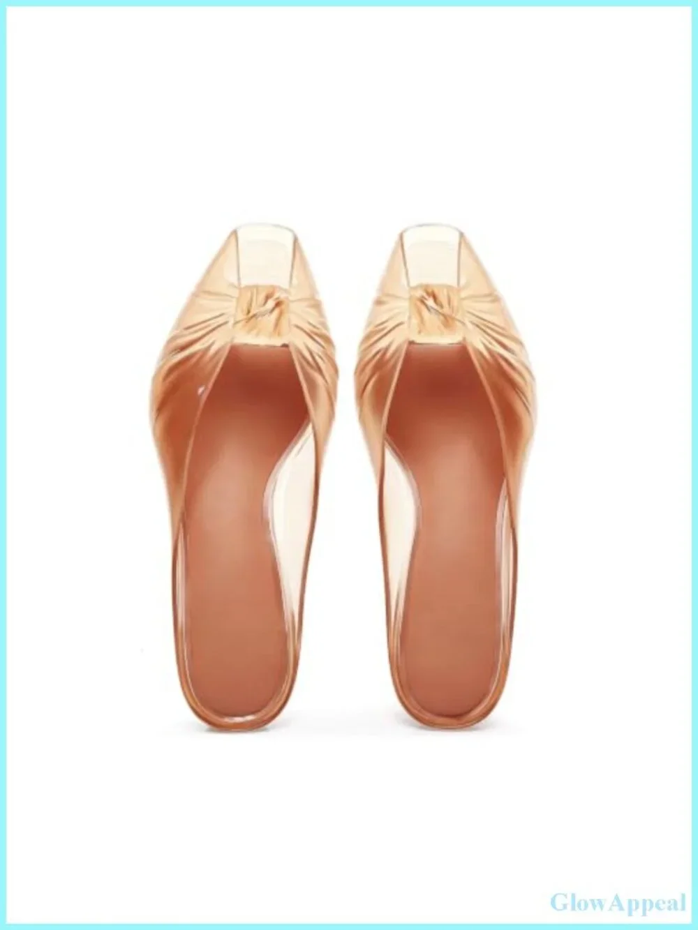 Slip On Kitten Heel Mule Sandals Women Clear Jelly Waterproof Summer